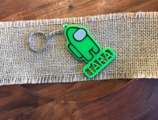 Personalised Among Us Keychain and Name Tag