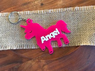 Buy Online Personalised Unicorn Custom Name Keychain and Name Tag. Gifts for girls , school friends, sisters