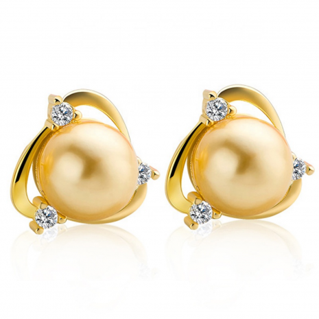 Gold Diamond Stud Earrings