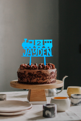 personalised cake topper birthday - thomas train custom name