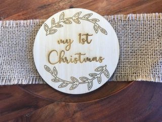 Personalised Baby Wooden Milestone Card Disc Plaque - Baby Special announcement lifetime