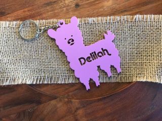 Personalised Cute Llama Alpaca Keychain Keyring