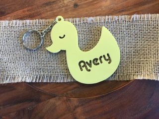 Personalised Duck Keychain Keyring with Kids Name
