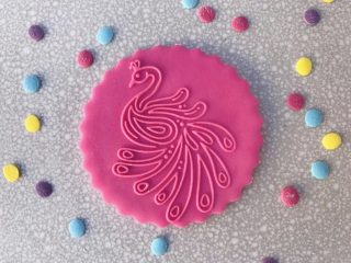 Buy Online Cookie Fondant Embosser Stamps - Bird Peacock Design
