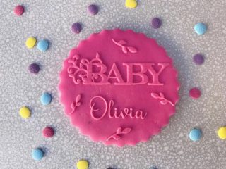 Order Online Custom Cookie Fondant Embossed Stamps. Personalize with name. Birthday Baby Shower Cookies