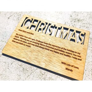 Buy Online Custom Christmas Wooden Greeting Cards, Personalised Quotes Message Wishes -Special Holiday Gifts